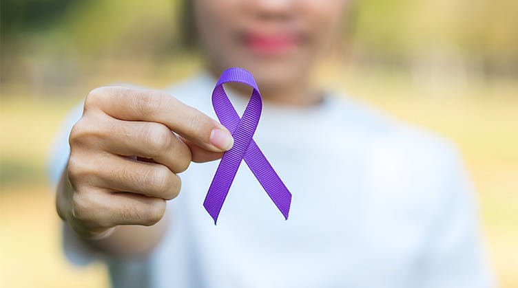 Purple ribbon for Lupus Awareness Month